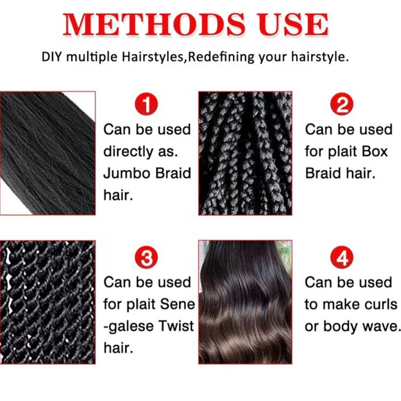 Pre Stretched Braids Hair Extensions 26" - 8packs Brand New Sealed - Picture 3 of 9